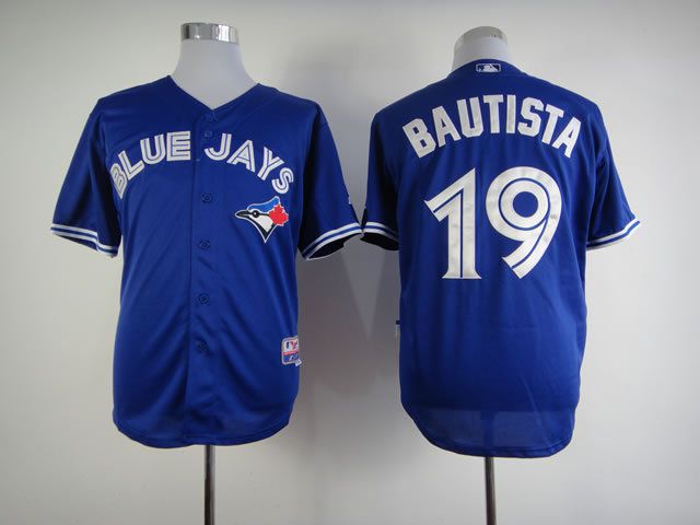 Men Toronto Blue Jays #19 Bautista Blue MLB Jerseys